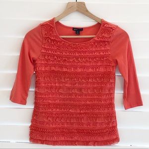 GAP Kids 3/4 Sleeve Lacy Top-Orange-10